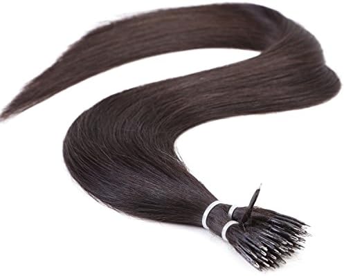 20'' 25g 1g/s Nano Ring Tip 100% Real Human Hair Extensions Straight Nano Ring Tip (1B#)