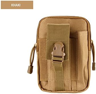 Chinatmax Tactical Pouches Outdoor Sport Belt Waist Bag Pack Water Resistance Utility Gadget Pockets Cell Phone Holder Bag for Men, Women (Khaki)