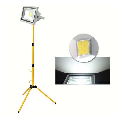 Hengda® 20W LED Fluter Außen Scheinwerfer 230V mit Outdoor Stativ Höhenverstellbar Stahlstativ