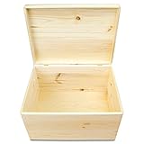 VENKON – Universal Holzkiste mit Deckel für Aufbewahrung – Kiefer naturbelassen unbehandelt – ca. 40 x 30 x 23,5 cm - 5