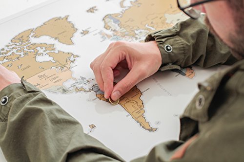 World mapa diseñada con tinta rascable