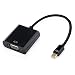 Produktbild TopElek Thunderbolt auf VGA Adapter | Mini DisplayPort Männlich auf VGA Weiblich Kabel Konverter für Apple MacBook Air, iMac, Mac Book Pro, Mac mini, Microsoft Surface Pro/ Pro 2/ Pro 3, Thinkpad X1/ Carbon/ Touch/ Helix (Mini DP auf VGA)(Schwarz)
