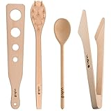 Uulki® 4-tlg. Umwelfreundliches Pasta Set ausBuchenholz:...