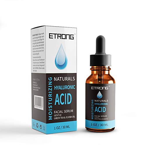 Sérum de piel ácida hialurónica, antienvejecimiento y antiarrugas, gel de sérum para cara y piel con vitamina C, vitamina E, té verde y aceite de jojoba (30 ml) (ácido hialurónico)