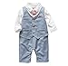 Baby Boy Wedding Tuxedo Waistcoat 1pc Design Outfit Suit with Tie (0-3 Month, Light blue)