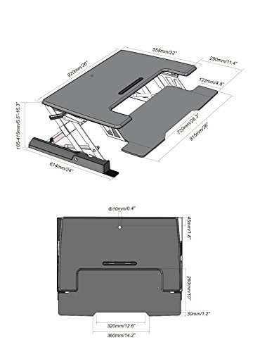 HFTEK® Sitz-Steh Desktop Workstation Schreibtisch Arbeitsplatz Sit & Stand Laptop Mount (FY02LD) - 2