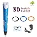 Produktbild 3D-Pen.Stift für 3D Zeichnungen zur Erstellung von dreidimensionalen Zeichnungen, Kunstwerken, Modellen von Hand. Kompatibel mit 1,75 mm ABS und PLA Filament (Blau)