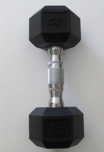 15 lb. Hex Dumbbells with Rubber Heads (Pair) by Kamparts or CAP