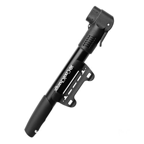 GHB Mini Fahrradpumpe Portabel Luftpumpe tragbar Bike Pump für Fahrrad Mountainbike oder Rennrad aus Aluminium [Schwarz] - 5