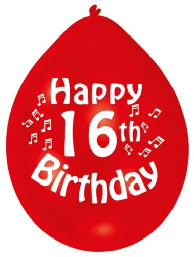 Amscan 22.8 cm 16. Geburtstag 10 Luftballons