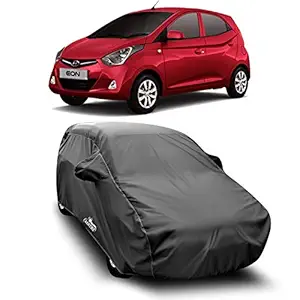 XGuard 100% Pure Polyester - Hyundai Eon Car Cover - UV Rays Reflective - Scratch Resistant - Water Resistant - Car Body Cover (Gray with Mirror Pocket)