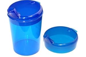MEDI-INN+ Bicchiere a Becco 250 ML Set 1 Parte Inferiore + 2 Coperchio (Apertura 1 Pezzo 12 x 10mm U.1 Stück 4 x 4mm) in Vari Colori di Medi-Inn - blau, Trinköffnung: 4 x 4 mm