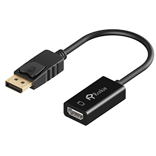 DisplayPort auf HDMI, Rankie Vergoldet DP / DisplayPort to HDMI Kabel HDTV Adapter Konverter Male to Female mit Audio (Schwarz) - R1140
