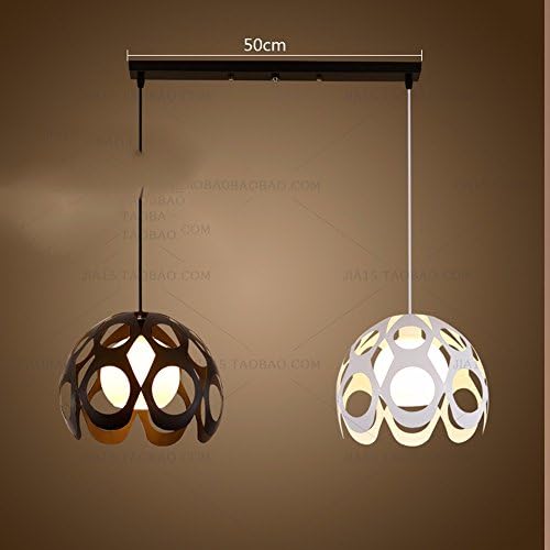 Minimalist modern iron chandelier LED Off Road Restaurant, long keyboard E27*2 in black and white