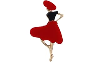 Fablcrew Broche femme Broche en acrylique Broche fille Pour décorer les vêtements et les accessoires de bijoux 4.8 * 2.5CM Rouge