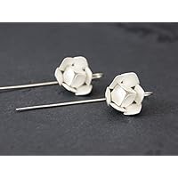 Ohrring Seerose / 925 Sterling-Silber / Designer-Schmuck handgefertigt Ohrstecker Ohrhänger
