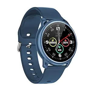 Crossbeats Orbit Bluetooth Calling Smart Watch Voice Assistants, Full Touch HD IPS Display & Metal Body, Continuous HR, BP, Sleep SpO2 Health Monitors, 10 Day Battery Life- Metallic Blue