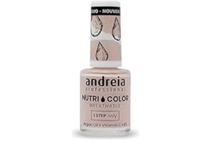 Andreia Professional NutriColor - Esmalte de Uñas Vegano con Nutrientes 100% Natural | Laca de Uñas Transpirable y Amigable con Uñas - Color NC10 Pink 10,5ml
