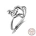 Produktbild Damenschmuck, BBYaki Ring S925 Öffnen Sie Vintage Notes, Valentinstag Geburtstag Bestes Geschenk für Ihre Lieben Menschen