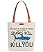 Produktbild IN&RHAN Damen Canvas Shopper Shark Will Kill You Schultertaschen Handtaschen