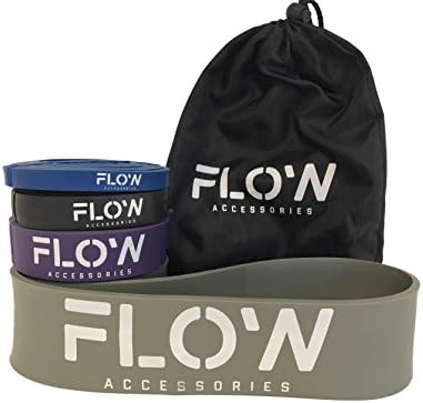 Resistance Bands By Flow Accessories - Pull Up Bands Including eBook - Powerlifting - Loop Workout Bands - Travel Exercise Bands - Fitness Bands - Cross Fit Bands - (Premium Quality Exercise Bands for Gym, Muscle Building, Strength, Speed, Pull Ups, Recovery and Travel) by Flow Accessories™