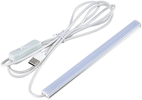 USB LED Table Lamp Portable Night Light Beside Reading Book Work Desk Lamp 2835 5V LED Rigid Strip Bar Light with 2m Swith Cable 20cm Nature White