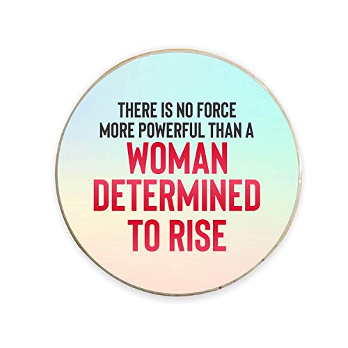 YaYa Cafe Womens Day Gifts Woman Determined to Rise Printed Fridge Magnet-Round