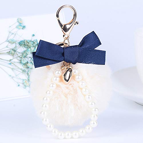 Preisvergleich Produktbild OSYARD Schlüsselanhänger,Keychain,Mode Schlüsselringe Kunstfell Handtaschen Anhänger Schlüssel Ring Rucksäcke Zubehör Plüsch Auto Schlüsselring Key Chain mit Zierschleife 11CM