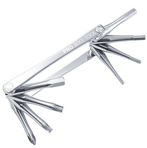 Fahrrad Multitool 8 in 1 Fahrradwerkzeug. Zuverlässiges, Kompaktes und Leichtes Reparatur-Set für Rennrad und Moutainbike, MTB Fahrräder. Massiver Edelstahl, Rostfrei. Multifunktions-Fahrradwerkzeugset mit langem Hebel. Inklusive Kostenloser Tasche und Lebenslange Garantie - 2