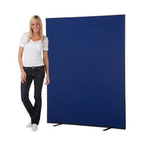 Office Screen / Partition 1500mm W x 1800mm H, woolmix fabric Blue Portrait