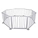 Baby Vivo large 8 side wooden baby playpen with door new grey - not foldable