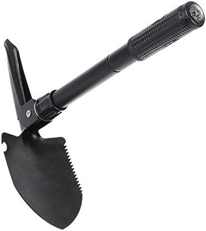 Mini Folding Shovel Portable Camping Garden Snow Steel Shovel Survival Spade With Compass
