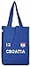 Produktbild ShirtStreet Hrvatska Croatia Fußball WM Fanfest Gruppen Bio Baumwoll Jutebeutel Stoffbeutel Trikot Kroatien, Größe: onesize,Bright Blue