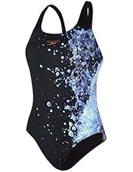 Speedo Girls Energyflo Powerback – Bañador para mujer, niña, color Black/Violet/Spearmint, tamaño talla 38