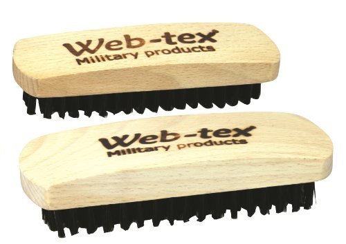 Web-tex 2 x Small Boot Shoe Polishing Brush Military Army Cadet Polish Kit Set