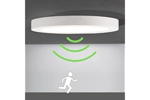 INNOVATE Lampa sufitowa LED, płaska, nowoczesna lampa ścienna z czujnikiem ruchu, biała, ultracienka (1 sztuka, okrągła)