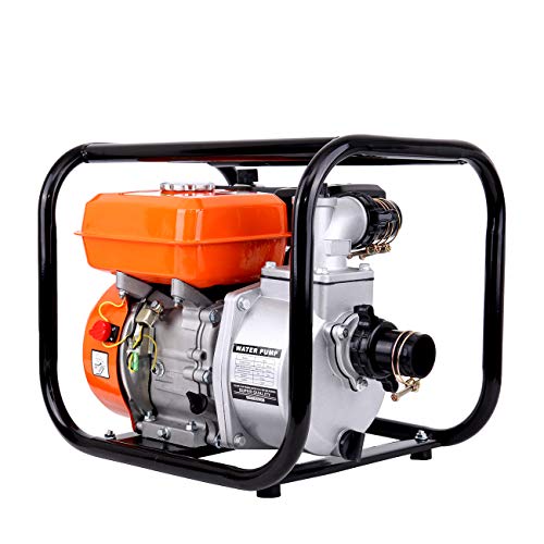 MuGuang Pompe à Eau Pompe de Jardin 3600 / Min 196CC 5.5HP 30,000L/H Moteur à Essence par Heure pour Le Pompage ou Le Remplissage de Piscines