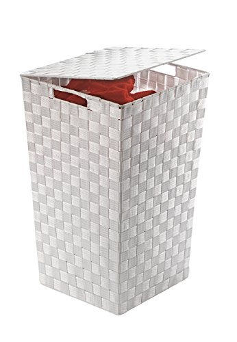 Wäschekorb Wäschebox Wäschesammler Wäschetruhe Wäschebehälter Wäschesortierer Aufbewahrungskorb quadratisch weiß aus Nylon mit Metallrahmen