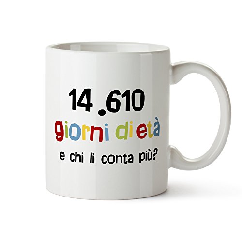 Tazza con Scritta per i 40 Anni