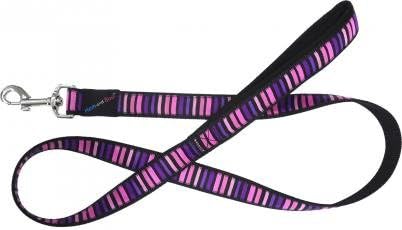 HEM &amp; BOO Block Design Padded Handle Dog Lead, Large , Black/Pink