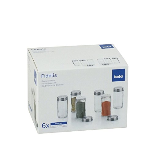 Kela 10859 Gewürzstreuer-Set, 6 Stück, Grob und Fein, Glas/ Edelstahl, Fidelis - 5