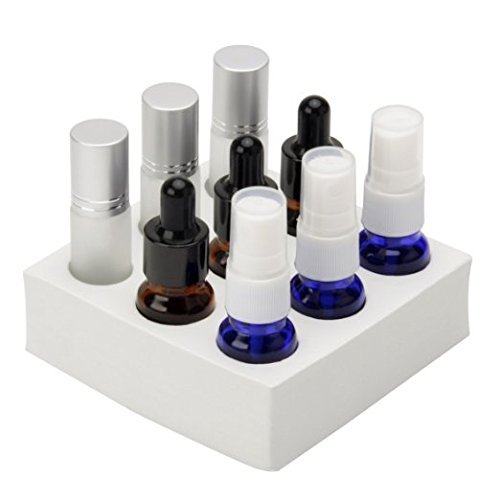 CICI&SISI Glass Refillable Bottles Set 9 Mist Spray/Dropper/Roll-on Bottles All in One Set