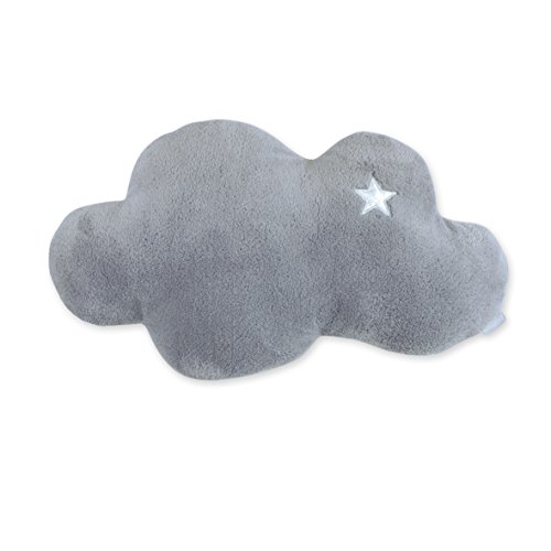 BEMINI - Coussin spécial bébé et/ou enfant - en forme de nuage Gris foncé 30 cm - Ultra moelleux
