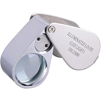 VMUTGA Juwelier Lupe 40X Mit LED/UV Licht - Metall Faltlupe Für Schmuck Und Münzen