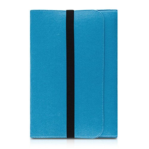 kwmobile Laptoptasche Filz Sleeve für 15″ 15,6″ Laptop / Ultrabook – Notebook Tasche Schutzhülle Laptop Case Hülle in Blau mit Innentaschen Innenmaße: ca. 41,5 x 31 cm - 5