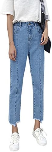 Wide Leg Pants Spring Autumn Jeans Woman Fashion Slim was Thin Straight Nine Pants Casual Loose Jeans Woman Photo Color XL