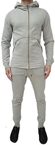 Mens Designer Tracksuit Fleece Skinny Slim Joggers Pants Bottoms &amp; Zipper Hooded Jacket Hoody Sweat Top 2 Styles 6 Colours