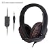 Produktbild fggfgjg Laptop PC Computer Headphone Stereo Gaming Headband Headset 3.5mm Jack Wired(Black & red)