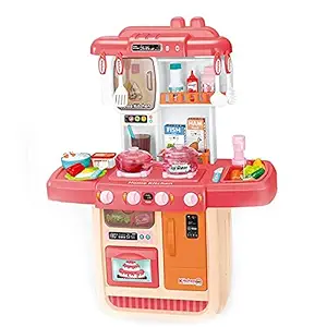 KIZZIE INTERNATIONAL Big Size Kitchen Set for Kids Girls with Realistic Lights & Sounds,Simulation of Spray, Play Sink with Running Water & Kitchen Accessories (WD P33) |KITCHEN-SET| (P35 KITCHEN SET)