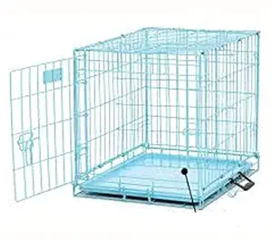 HANU Blue Cage/Crate/Kennel with Removable Tray for Dogs/Cats, (18inch) 02